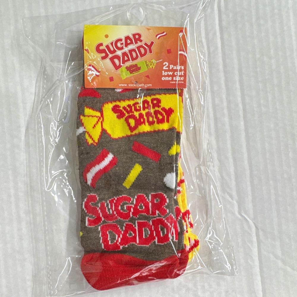 SockoPath Sugar Daddy Funny Novelty Low Cut Socks Adults One Size 2 Pairs